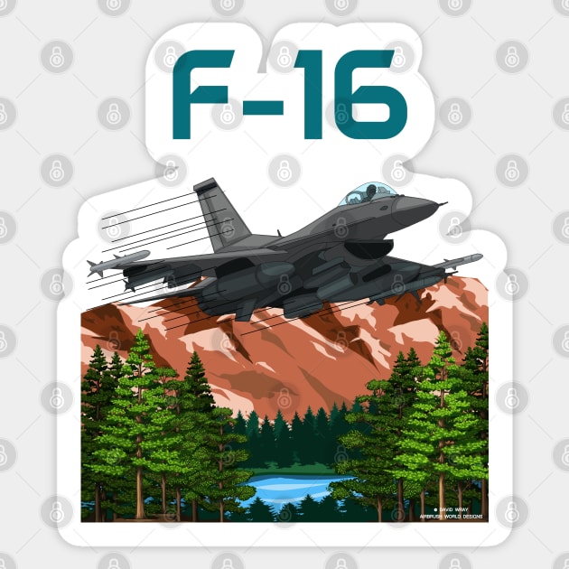 F16 Fighting Falcon Supersonic Jet Military Armed Forces Novelty Gift Sticker by Airbrush World